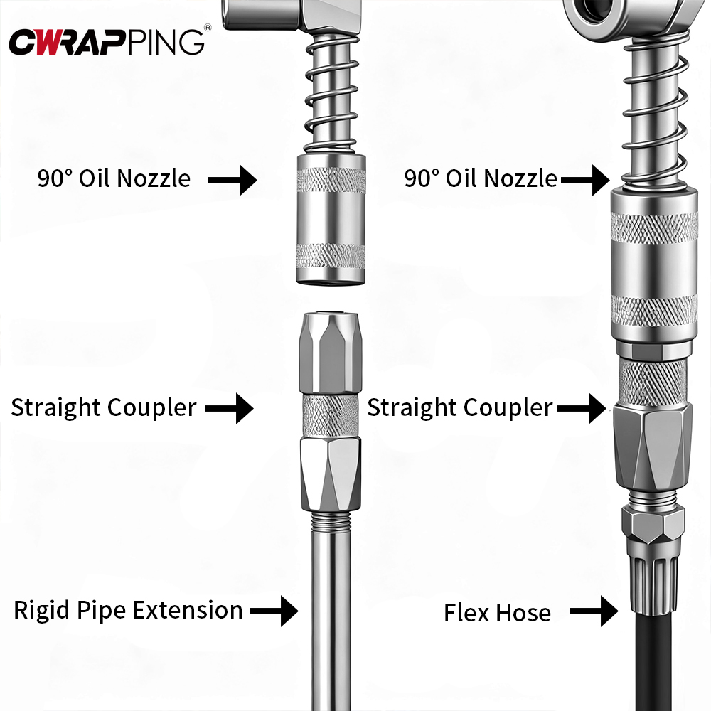 Car Workshop Tools Equipment - Gres tabancası adaptörü 90 derece bağlantı
