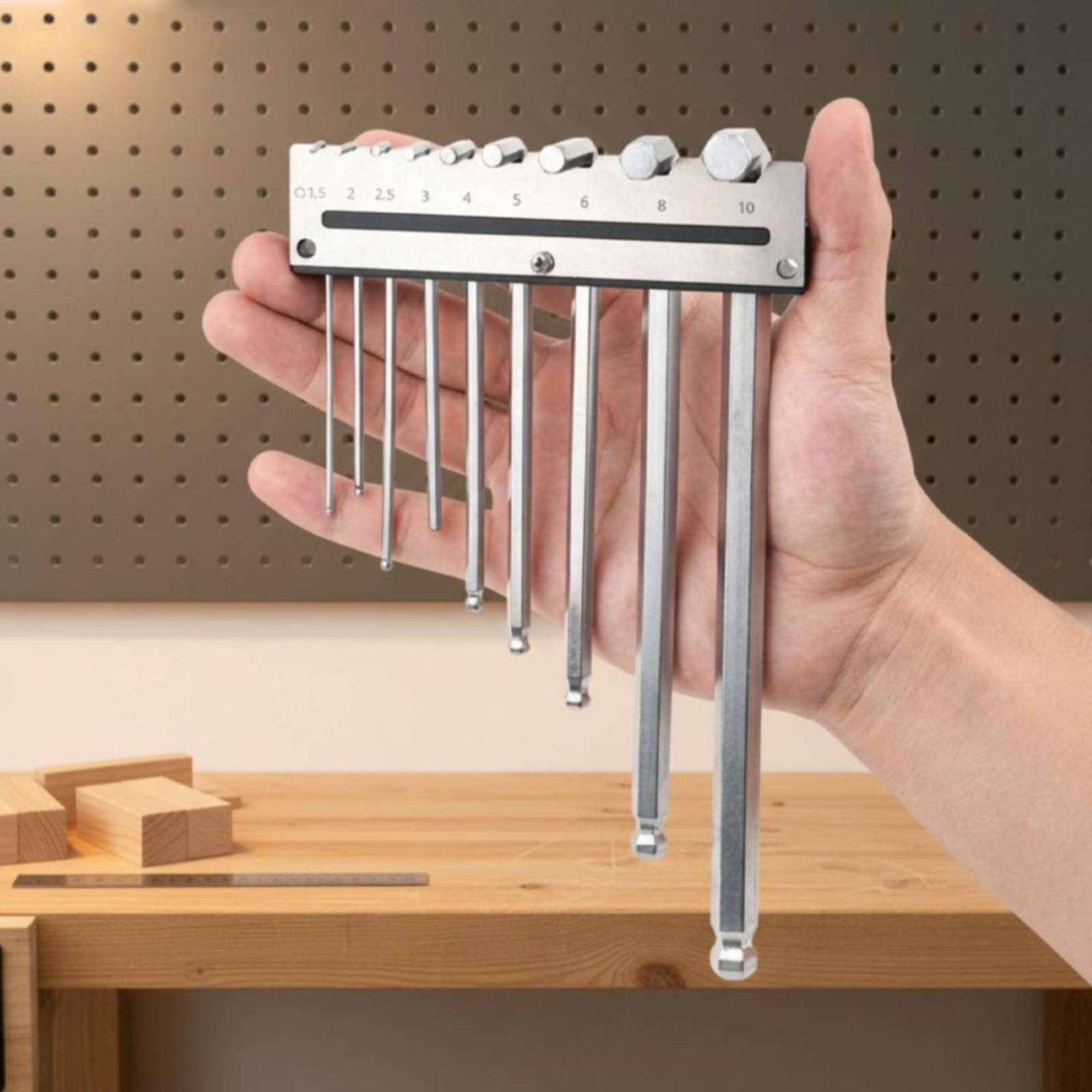 Tools For Metal Workshop - Duvara Monte Edilen Altıgen Anahtarlık Metal